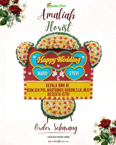 Karangan Papan Bunga Pernikahan di Ononamolo I Lot